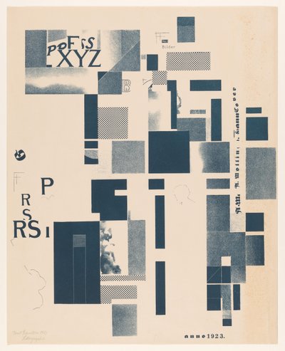 Composition with Typographic Elements by Kurt Schwitters (signed by artist)