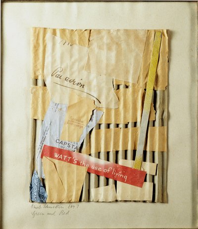 Green and Red Collage by Kurt Schwitters by Kurt Schwitters