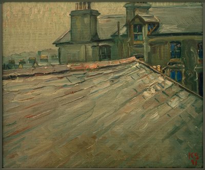 Untitled (House Roofs in Douglas, Isle of Man) by Kurt Schwitters
