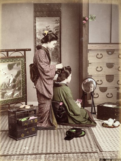Hairdressing, Japan, c.1880 by Kusakabe Kimbei