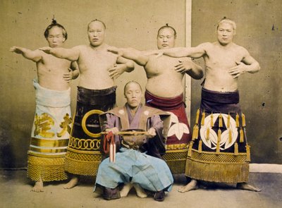 Sumo Wrestlers, c.1877 by Kusakabe Kimbei
