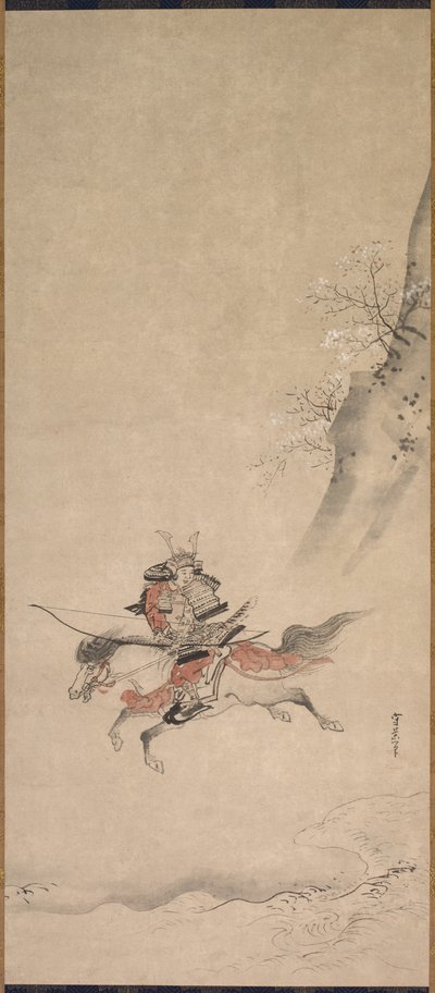 A Samurai on Horseback, 17th Century by Kusumi Morikage