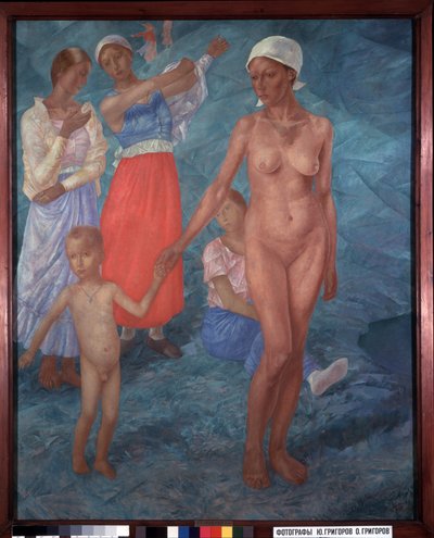 Morning. Bathers. by Kuzma Sergeevich Petrov Vodkin