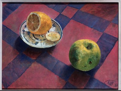 Apple and Lemon by Kuzma Sergeevich Petrov Vodkin