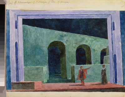 Stage Design for the Opera Boris Godunov by Modest Mussorgsky by Kuzma Sergeevich Petrov Vodkin