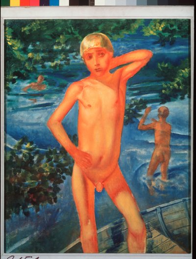 Boys Bathing by Kuzma Sergeevich Petrov Vodkin