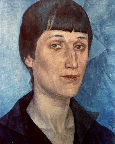 Portrait of Anna Akhmatova, Russian Poet by Kuzma Sergeevich Petrov Vodkin