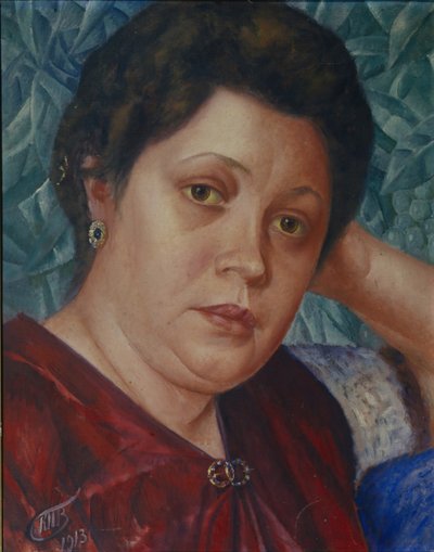 Portrait of the Opera Singer Vera Petrova-Zvantseva by Kuzma Sergeevich Petrov Vodkin