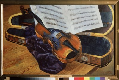 Violin in a Case by Kuzma Sergeevich Petrov Vodkin