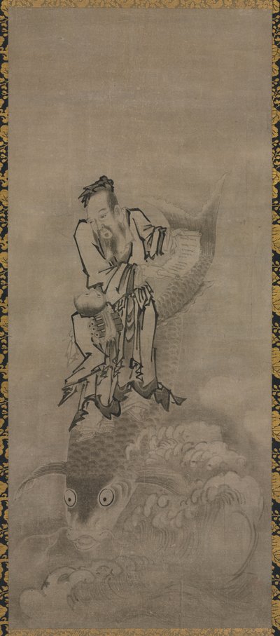 Hotei with Daoist Immortals by Kyūseki Tomonobu