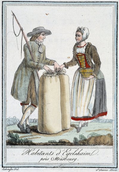 Inhabitants of Egelshaim, near Strasbourg - in Encyclopedia of Travels by J. Grasset St Sauveur, Deron, Paris by L.F. Labrousse