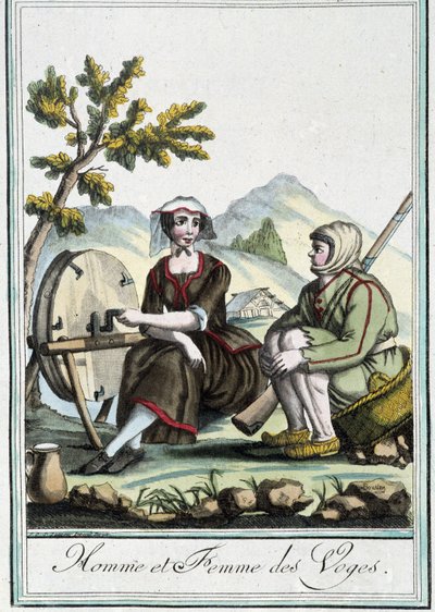 Man and Woman of the Vosges - in “Encyclopédie des voyages” by J. Grasset St Sauveur, Deron, Paris by L.F. Labrousse