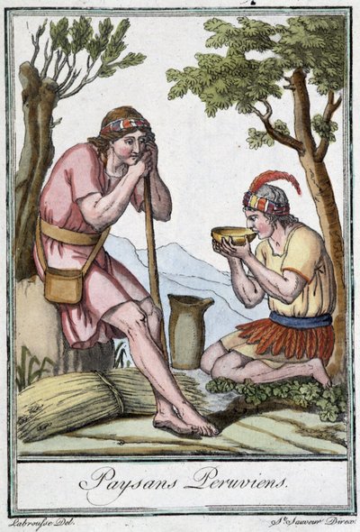 Peruvian Peasants - in Encyclopedia of Travels by J. Grasset St Sauveur, ed. Paris by L.F. Labrousse