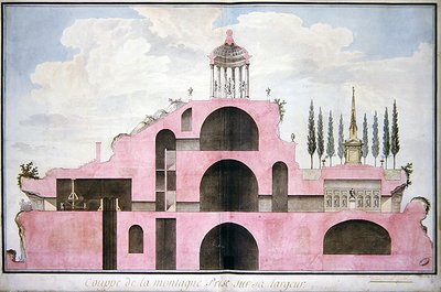 Cross section of a project for an artificial mountain in honour of the Festival of Reason to be erected in a public garden at Bordeaux by L. Dutourd