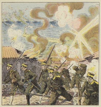 Bombardment of Gensan by the Russian fleet from Vladivostok by L. Malespine