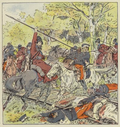 Cavalry engagement on the Port Arthur line by L. Malespine