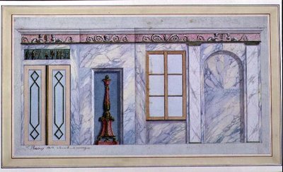 Design for an Empire Dining Room Interior by L. Raoux
