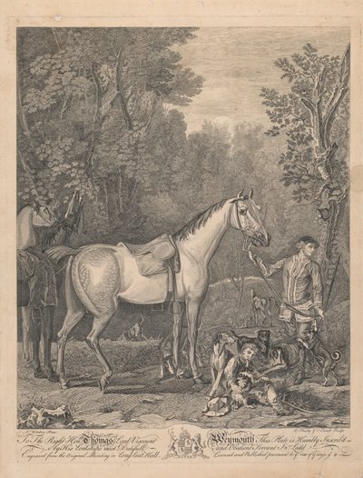 Two Riders by a Farmhouse Asking Direction from a Peasant (dedicated to Thomas Lord Viscount Weymouth) by L. Truchy