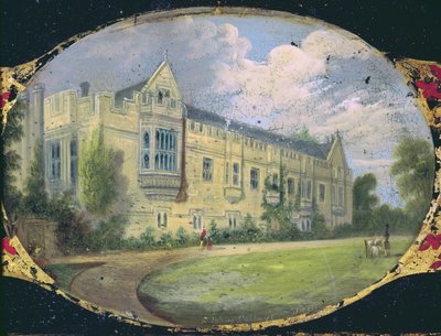 Victorian Sewing Box Panel Decorated with an Oval Cameo of St. John