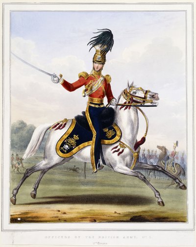 An Officer of the 17th Lancers on Horseback by L. and Eschauzier Mansion