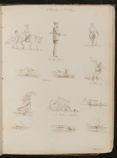 Studies of Children, a Sailor, Six Studies of Boats by Lady Butler
