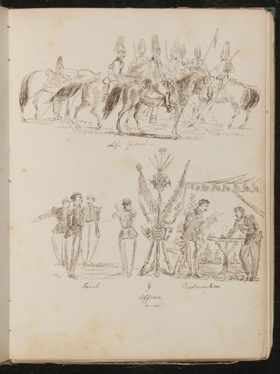 Study of Soldiers on Horses Inscribed 