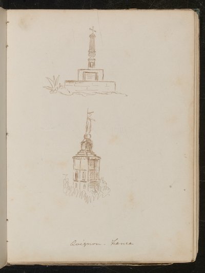 Two Architectural Studies of Monuments, Location Noted as 