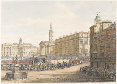The Funeral Car and Procession at the State Funeral of the Duke of Wellington Passing Mansion House November 18th 1852 by Lady Emily Drummond