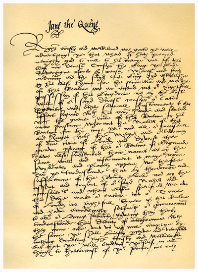 Letter from Lady Jane Grey to William Parr, 10th July 1553 by Lady Jane Grey