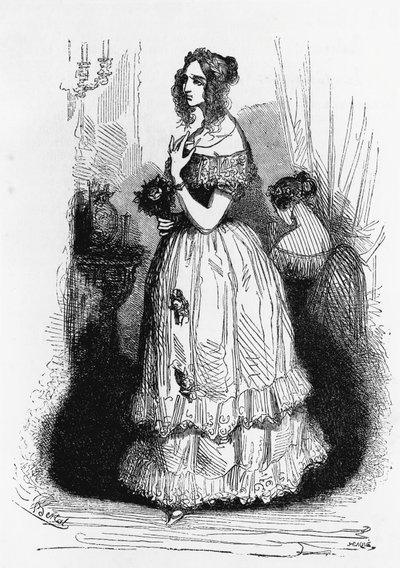 Illustration for Duchess Of Langeais, novel by Honore de Balzac from Human Comedy, engraving by Laisne by Laisne Laisne