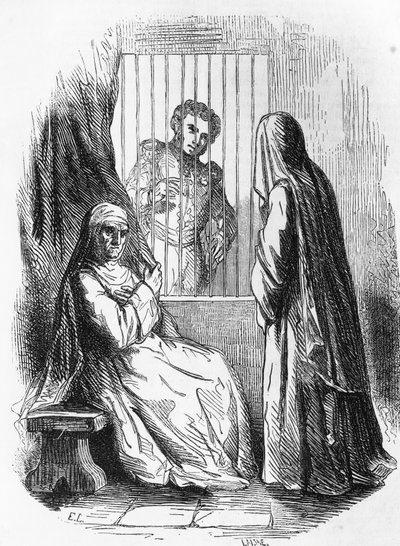 Illustration for Duchess Of Langeais, novel by Honore de Balzac from multi-volume collection entitled Human Comedy, engraving by Laisne by Laisne Laisne