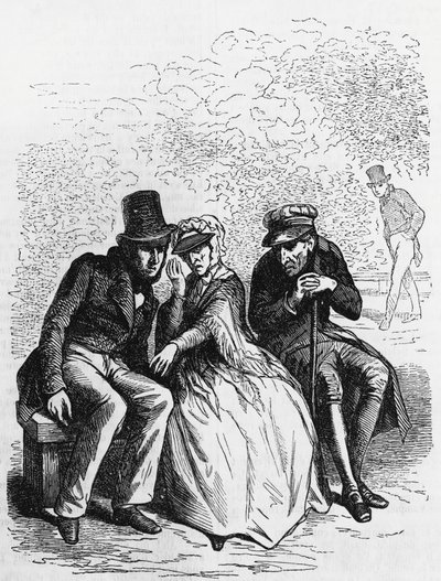 Illustration for Father Goriot, novel by Honore de Balzac from multi-volume collection entitled Human Comedy, engraving by Laisne by Laisne Laisne