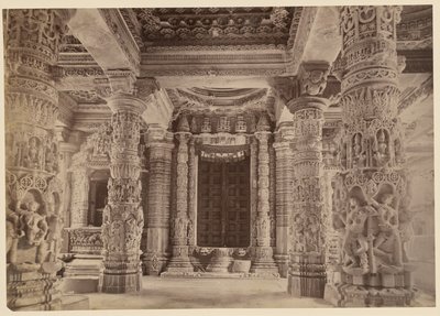 Doorway and Upper Pillars, Delwara Temple, Mount Abu by Lala Deen Dayal