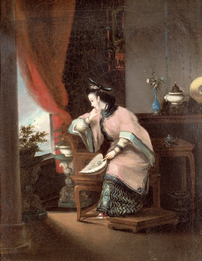 A Chinese Girl Seated Looking Out of the Window by Lam Qua