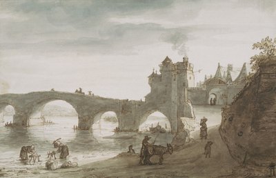Bridge Across the Loire at Amboise by Lambert Harmensz Doomer