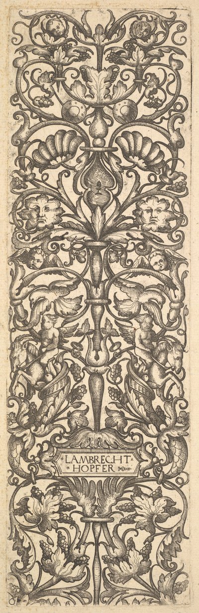 Candelabra with Putti on Goats at Center by Lambrecht Hopfer