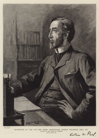 Celebrities of the Day, the Right Honourable Arthur Wellesley Peel, MP by Lance Calkin