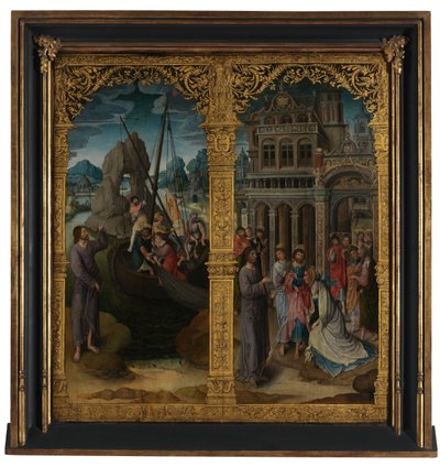 The Calling of Peter and the Healing of Hemorroissa by Lancelot (school of) Blondeel