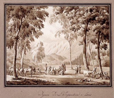 Breakfast of Empress Josephine de Beauharnais in Cervos in 1810 by Lancelot Théodore Turpin de Crissé de Crissé