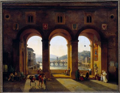 View of Florence Ponte Vecchio by Lancelot Théodore Turpin de Crissé de Crissé
