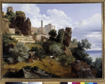 View of Roquebrune, Italy by Lancelot Théodore Turpin de Crissé de Crissé