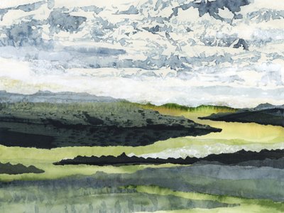 Serene Watercolor Landscape by Lara Eckerman