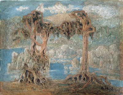 Landscape. Bare Trees on the Seashore, Norway by Lars Hertervig
