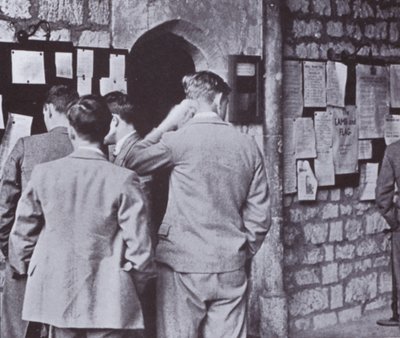 After Hall, Looking at the College Notice Board by Laszlo Moholy Nagy