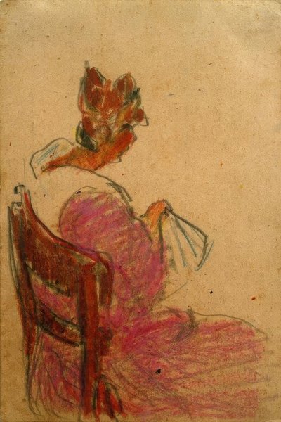 Untitled (Woman Sitting on Chair, from Right) by Laszlo Moholy Nagy