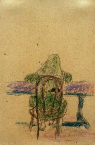 Untitled (Girl Sitting at Table, from Behind) by Laszlo Moholy Nagy