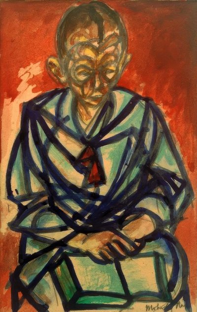 Untitled (Seaman Miklós, reading a book) by Laszlo Moholy Nagy