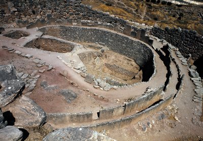 Aerial View of the First Circle of Tombs in Mycenae by Late Helladic Period Mycenaean
