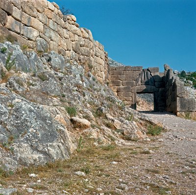 The Gate of the Lions: Ancient Town of Mycenae (1500-1100 BC), Greece by Late Helladic Period Mycenaean