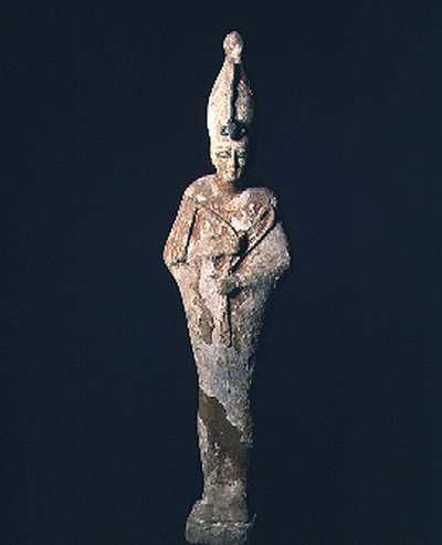 Gesso covered wooden figure of Osiris, Saite period, 664-525 BC by Late Period Egyptian
